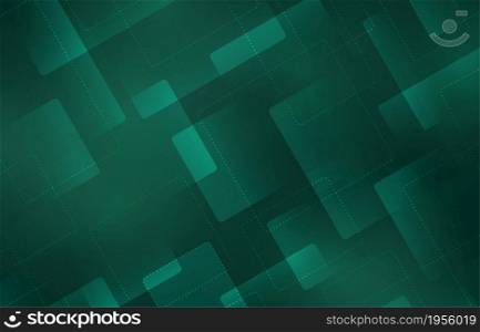 Abstract gradient green template design of futuristic template with sqaure overlapping artwork. Cover style for copy space of text background. illustration vector