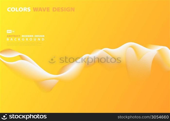 Abstract gradient orange and yellow swirl line of decorative design background. Use for poster, template, artwork, annual report, ad. illustration vector eps10