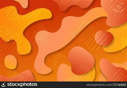 Abstract gradient orange doodle stripe lines pattern template. Overlapping with lines artwork background. Illustration vector