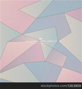 Abstract gradient pastel color of polygon style geometric decoration background. Use for ad, poster, artwork, template design, print, report. illustration vector eps10