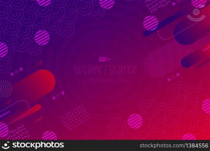 Abstract gradient purple and red science fluid design with geometric shape pattern background. Use for ad, poster, artwork, template design, print. illustration vector eps10