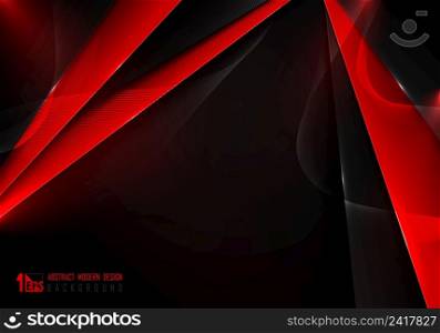 Abstract gradient red and black template design decoration artwork. Overlapping design with glitters style background. Illustration vector