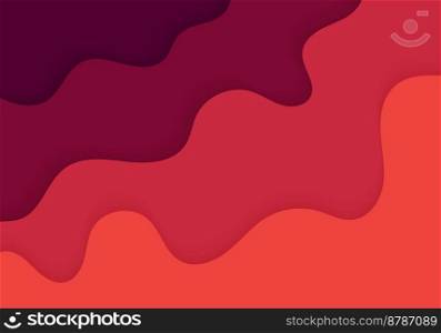 Abstract gradient red and magenta wavy pattern design with papercut design and shadow. Overlapping design for cover background. Vector
