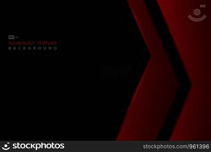 Abstract gradient red on black template technoloty design background. Use for artwork, template, ad, poster design. illustration vector eps10