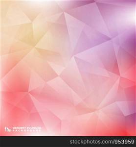 Abstract gradient soft color pink and purple background polygon pattern. You can use for poster, presentation, ad, cover, copy space of text, report. illustration vector eps10