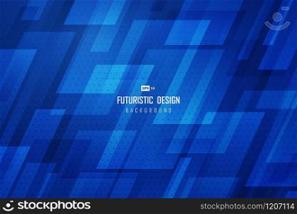 Abstract gradient technology blue sheet overlap pattern design with halftone decorative background. Use for futuristic ad, poster, artwork, template design. illustration vector eps10