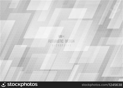 Abstract gradient technology white sheet overlap pattern design with halftone decorative background. Use for futuristic ad, poster, artwork, template design. illustration vector eps10