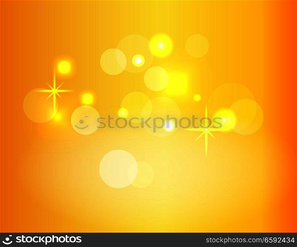 Abstract gradient vector background with stars sparkles and bokeh lights. Vibrant wallpaper with blurred dots and illumination effects for magic and emotional concepts decoration, holiday cards design. Gradient Vector Background with Sparkles and Bokeh