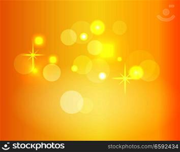 Abstract gradient vector background with stars sparkles and bokeh lights. Vibrant wallpaper with blurred dots and illumination effects for magic and emotional concepts decoration, holiday cards design. Gradient Vector Background with Sparkles and Bokeh