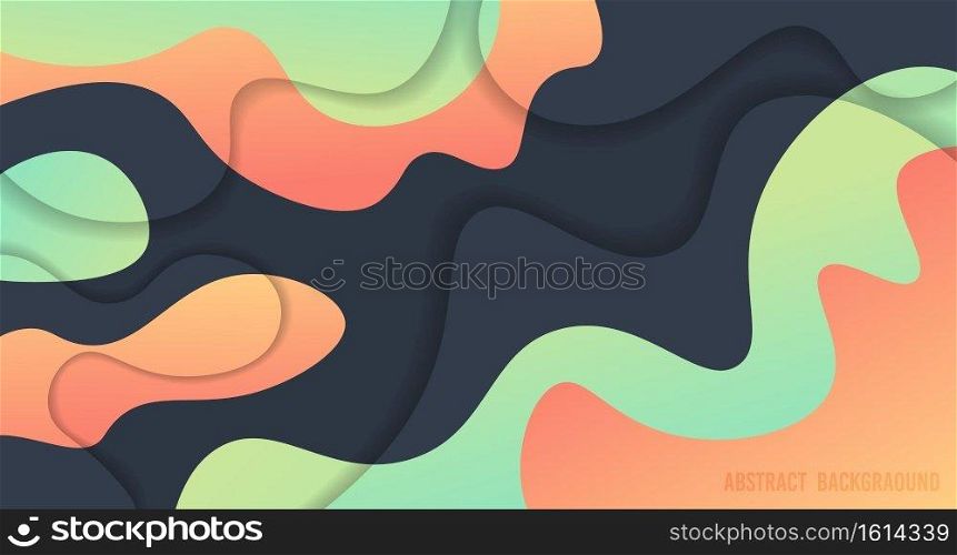 Abstract gradient wavy style of fluid pattern design template. Overlapping style of motion style artwork background. illustration vector 