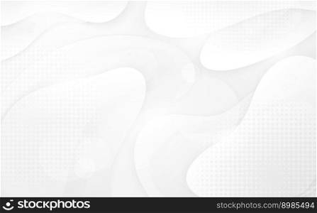 Abstract gradient white and gray drawing design decoration fluid style. Overlapping with halftone pattern background. illustration
