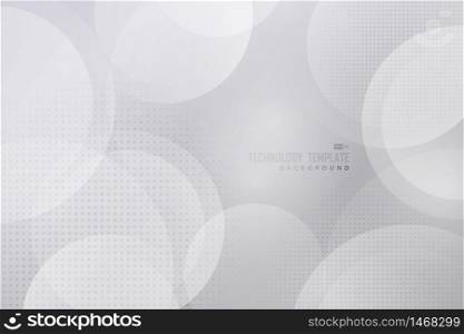 Abstract gradient white and gray geometric technology pattern with halftone decoration background. Use for ad, poster, artwork, template design, print. illustration vector eps10