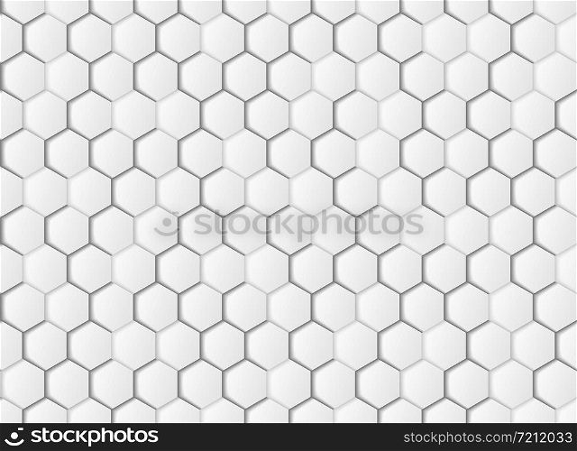 Abstract gradient white and gray hexagonal geometric pattern paper cut background. You can use for ad, poster, presentation, artwork, background, print design. illustration vector eps10