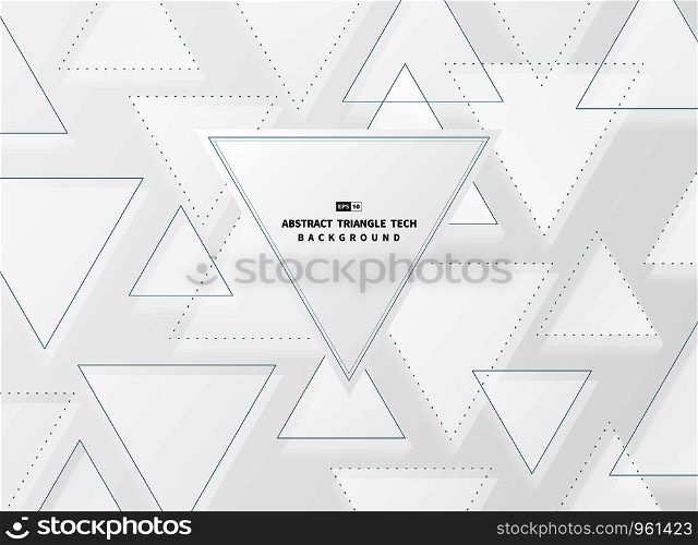 Abstract gradient white and gray triangle techno background. Use for poster, artwork, template, presentation. illustration vector eps10