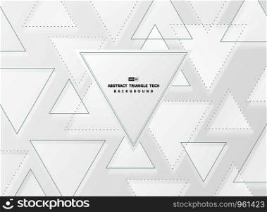Abstract gradient white and gray triangle techno background. Use for poster, artwork, template, presentation. illustration vector eps10