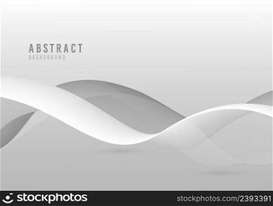 Abstract gradient white and gray wavy pattern decorative artwork. Overlapping design for isolated object background. Illustration vector