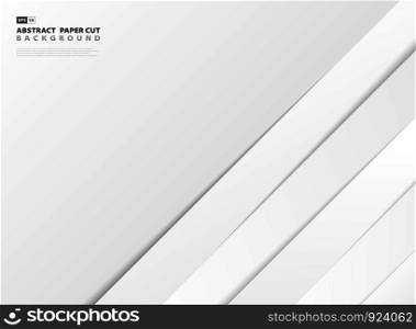 Abstract gradient white paper cut lines shape pattern design background. You can use for ad, poster, presentation, artwork, cover print. illustration vector eps10