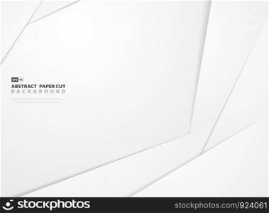 Abstract gradient white paper cut shape pattern design background. You can use for ad, poster, presentation, artwork, cover print. illustration vector eps10