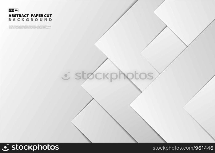 Abstract gradient white paper cut style background. You can use for ad, poster, presentation, artwork, cover print. illustration vector eps10