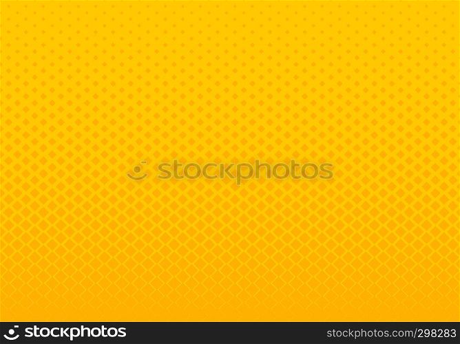 Abstract gradient yellow squares pattern halftone horizontal background pop art style. You can use for Design elements presentation, banner web, brochure, poster, leaflet, flyer, etc. Vector illustration