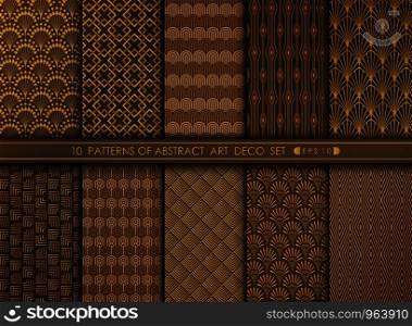 Abstract grand antique art deco pattern design set. You can use for art work decorating, ad, luxury style. illustration vector, eps 10