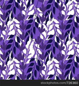Abstract grass leaves seamless pattern , Fashion, interior, wrapping consept. Contemporary vector illustration on purple background. Abstract grass leaves seamless pattern , Fashion, interior, wrapping consept.