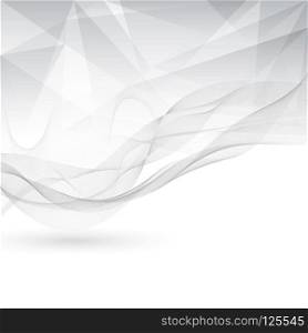 Abstract gray and white color low poly with lines waves pattern on white background. You can use for template brochure, poster. print, banner, annual report, cover, leaflet. Vector illustration