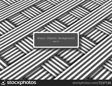 Abstract gray and white diagonal stripes lines weave pattern. Vector illustration