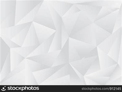 Abstract gray and white low polygon or triangles pattern background and texture. Vector illustration