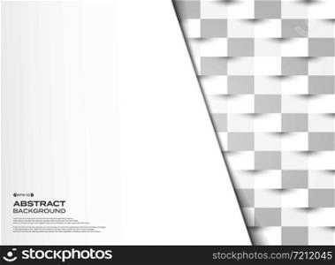 Abstract gray and white paper cut geometric pattern vector design background. You can use for ad, poster, artwork, white background template. illustration vector eps10