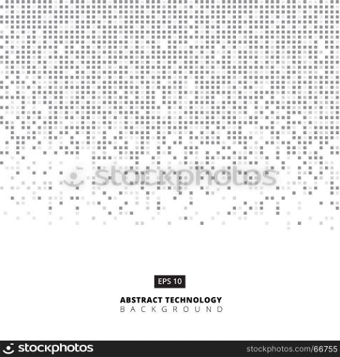 Abstract gray and white square geometric with copy space, Technology digital, Vector background