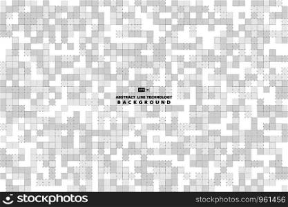 Abstract gray and white square pattern design of minimal decoration background. Use for ad, poster, artwork, template design. illustration vector eps10