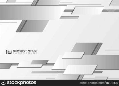 Abstract gray and white tech cover geometric design. You can use for technology presentation, ad, poster, artwork, haedline of text, annual report. illustration vector eps10