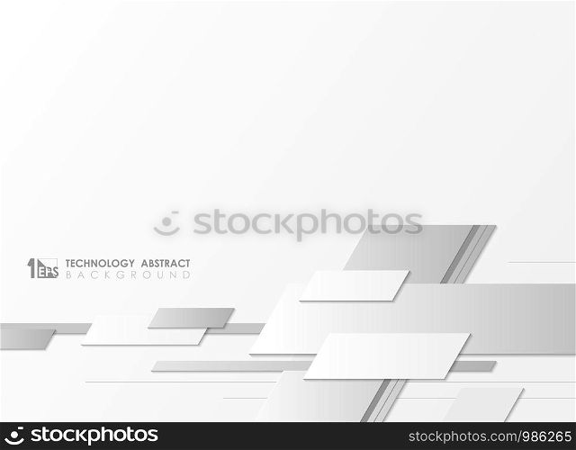 Abstract gray and white tech cover geometric. You can use for technology presentation, ad, poster, artwork, haedline of text, annual report. illustration vector eps10