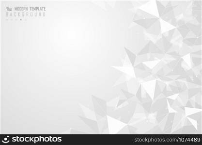 Abstract gray and white triangle polygonal pattern design background. Decorate for poster, artwork, template design. illustration vector eps10