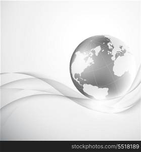 Abstract gray background with globe