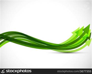 Abstract gray background with green arrows. Vector illustrtion