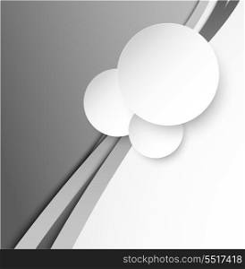 Abstract gray background with paper circles
