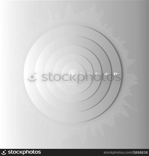 Abstract gray circles with shadow. infographic background, vector illustration.