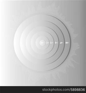 Abstract gray circles with shadow. infographic background, vector illustration.