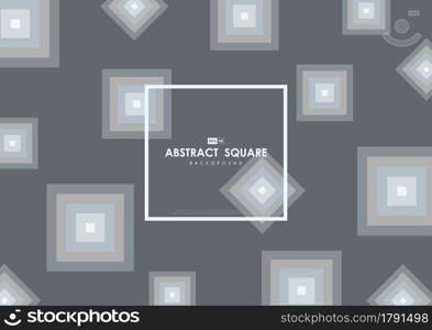 Abstract gray design of square pattern geometric decorative style. Space of style system artwork background. illustration vector