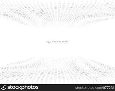 Abstract gray dot circle pattern design of technology on white background. You can use for ad, poster, presentation page, artwork, print, cover design. illustration vector eps10