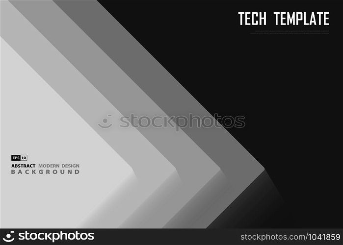 Abstract gray gradient paper cut design of decoration background. Use for poster, template design, ad, artwork. illustratino vector eps10