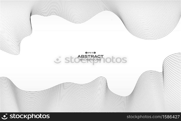 Abstract gray line pattern wavy line fluid template design background. Decorate for ad, poster, artwork, template design, print. illustration vector eps10