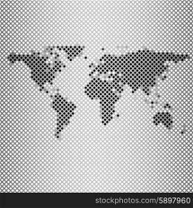 abstract gray mosaic, world map vector illustration.