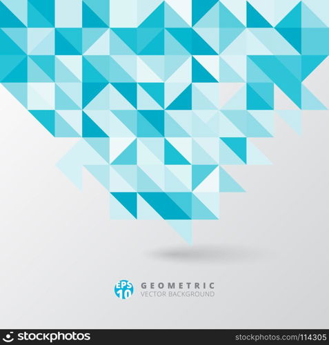 Abstract gray triangle and square in blue and white color pattern, Vector illustration, copy space