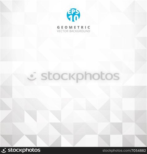 Abstract gray triangle and square in grey and white color pattern, Vector illustration, copy space