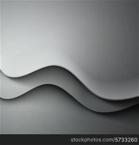 Abstract gray vector template waved background. EPS10
