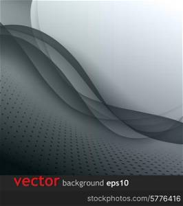 Abstract gray wave vector background. EPS 10. Abstract gray wave vector background