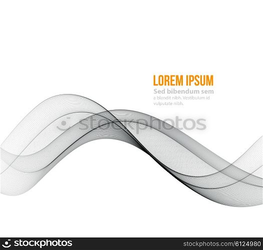 Abstract gray wavy lines. Colorful vector background